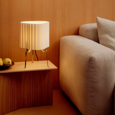 Lampe de table Canelé tissu blanc - Hay