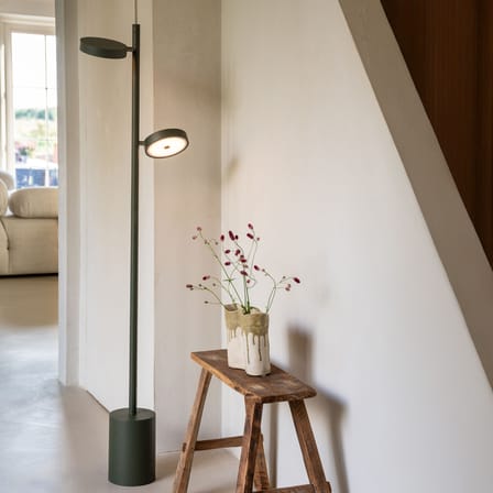 Stehleuchte Okinawa LED holz grün / 2 verstellbare Diffusoren - GOOD&MOJO