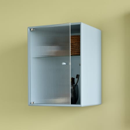 Armoire murale salle de bains Ripple bois rose / L 35,4 x P 20 x H 46,8 cm - Verre ondulé - MONTANA