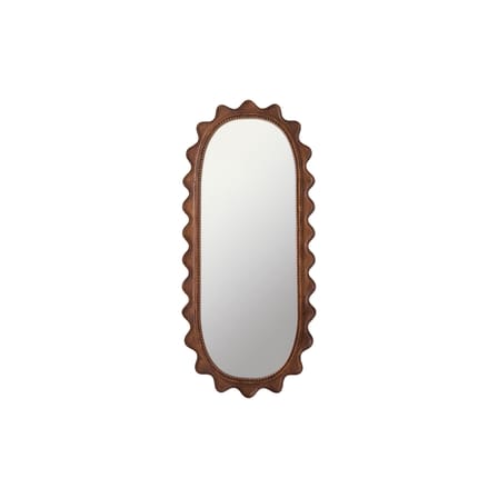 Specchio murale Wooden Ripple legno marrone / 61 x 135 cm - HK LIVING
