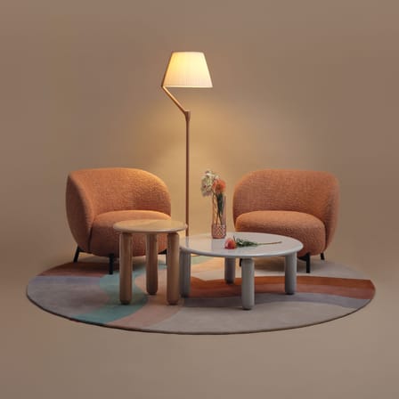 Table basse Undique Mas bois gris / Ø 48 x H 51 cm - Patricia Urquiola, 2023 - Kartell