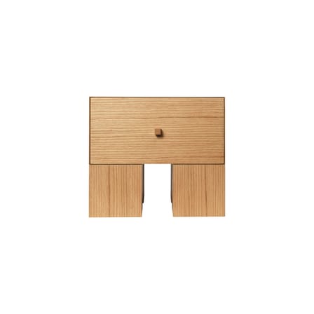 Table de chevet Kuben bois naturel / 1 tiroir / Seconde vie - Ferm Living