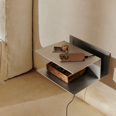 Table de chevet murale Lager métal noir / L 35 x Prof. 30 x H 15,5 cm - Ferm Living