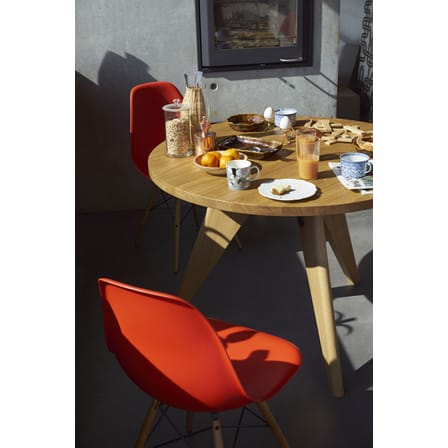 Table ronde Guéridon bois naturel / Ø 105 x H 74 - By Jean Prouvé, 1949 - Vitra