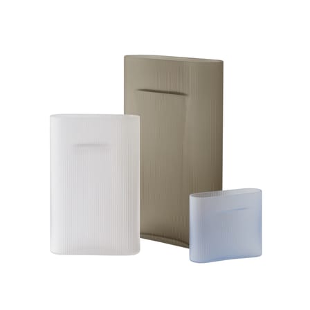 Vase Ridge verre bleu / L 20 x H 16,5 cm - Muuto