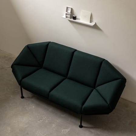 Canapé droit Atlas tissu vert / L 203 cm - KANN DESIGN