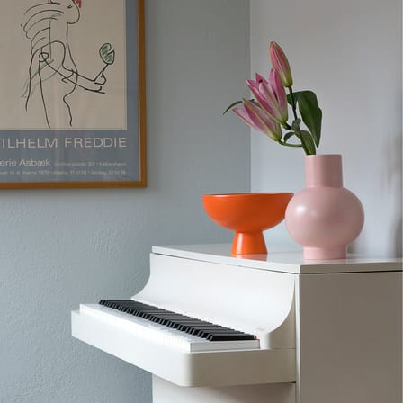 Coupe Strøm Large céramique orange / Ø 22 cm - Fait main - raawii