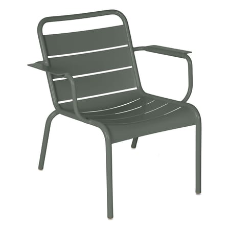 Fauteuil lounge Luxembourg métal vert / Dossier droit - Fermob