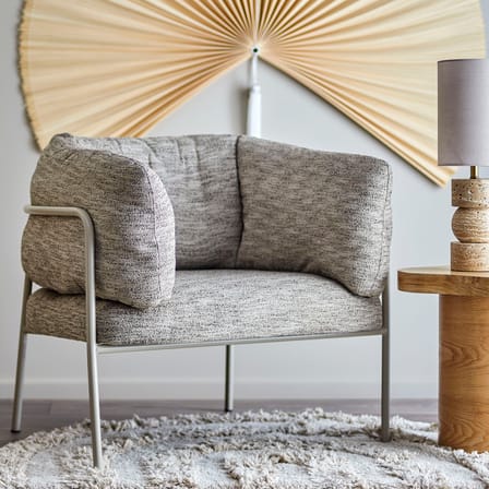 Fauteuil rembourré Karel tissu gris - Bloomingville