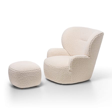 Fauteuil pivotant Loll tissu blanc - Gervasoni