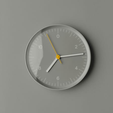 Horloge murale  plastique gris / Jasper Morrison, 2008 - Recyclé - Hay