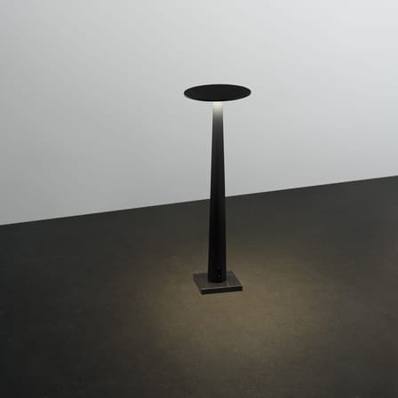 Lampe sans fil rechargeable Portofino LED plastique noir / Base marbre - Nemo