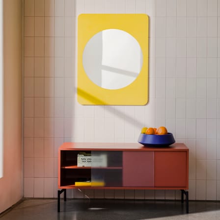 Miroir mural Aku bois jaune / L 70 x H 90 cm - NOO.MA