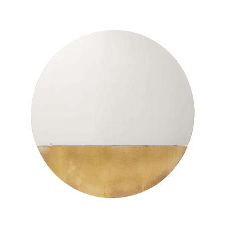 Miroir mural Brame verre bois or / Console - Plateau rabattable - Ø 150 x P 47 cm - Mogg