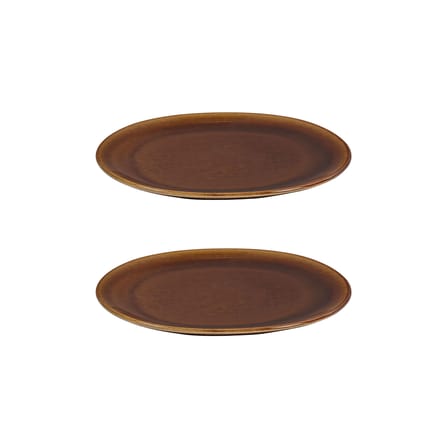 Out of Lines Plate ceramic brown / Set of 2 - Ø 27.5 cm - Serax