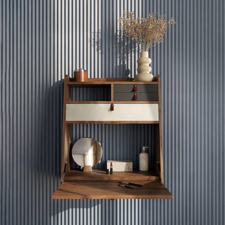 Secrétaire mural Gaston bois marron / L 60 x H 72 cm - Hartô