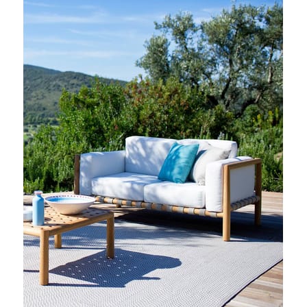 Set coussins  tissu bois blanc / Pour canapé 2 places Pevero - Unopiu