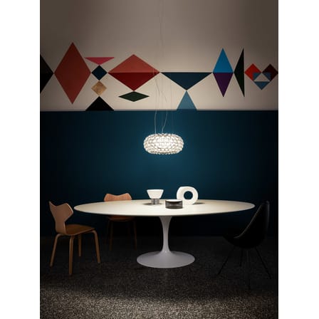 Suspension Caboche Plus plastique gris Medium / LED - Ø 50 cm - Patricia Urquiola, 2005 - Foscarini