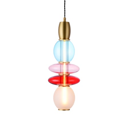 Suspension Léonor Vertical verre multicolore / Ø 15 x H 39,7 cm - ELEMENTS LIGHTING