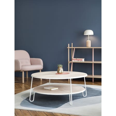 Table basse Eugénie Large gris bois naturel / Ø 90 - Chêne - Hartô