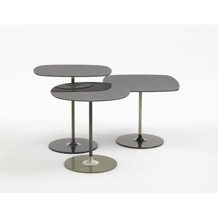 Table d'appoint Thierry verre gris / 45 x 45 x H 45 cm - Verre - Kartell