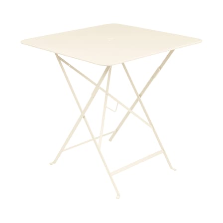 Table pliante Bistro métal beige / 71 x 71 cm - 3/4 personnes - Trou parasol - Fermob