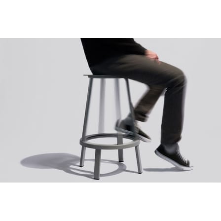 Tabouret haut pivotant Revolver métal gris / H 75 cm - Hay