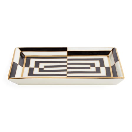 Coupelle Op Art céramique noir / Vide-poches - 18 x 13 cm - Jonathan Adler