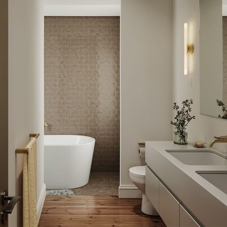 Applique salle de bains Kilter Short LED métal or / H 50 cm - Orientable - TALA