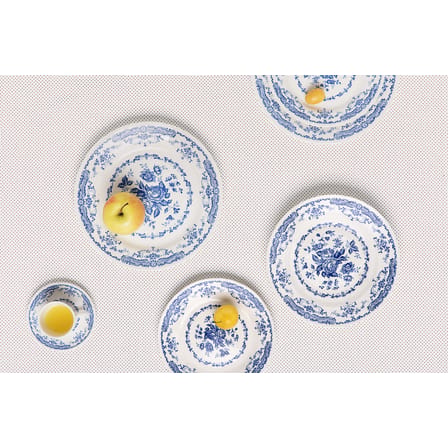 Assiette de présentation Rose céramique bleu blanc / Ronde - Ø 30,9 cm - Bitossi Home