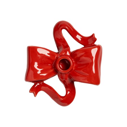 Bougeoir Ribbon céramique rouge - & klevering