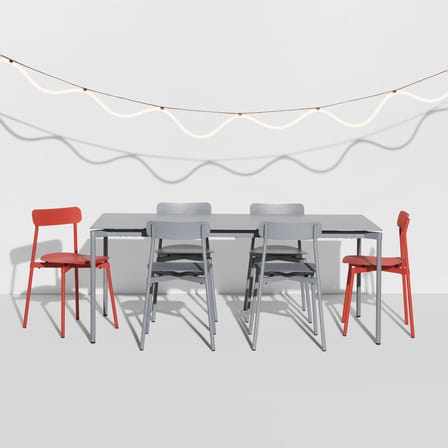 Chaise empilable Fromme métal rouge / Aluminium - Petite Friture