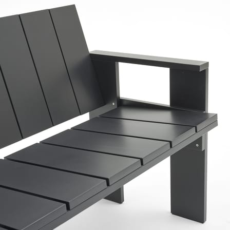 Gartensofa 2-Sitzer Crate Lounge Outdoor holz schwarz / Gerrit Rietveld (1934 - L 134,5 cm - Hay