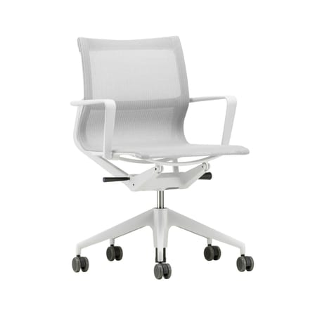 Fauteuil à roulettes Physix tissu gris argent / Tissu résille - Vitra