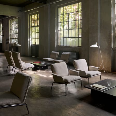 Fauteuil rembourré Muno LN19 tissu blanc - &tradition
