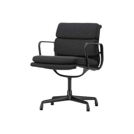 Fauteuil pivotant Soft Pad EA 208 tissu noir / Eames, 1969 - Vitra