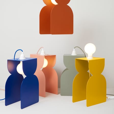 Lampada da tavolo Lanterna metallo blu / H 38 cm - ATELIER DOBRA