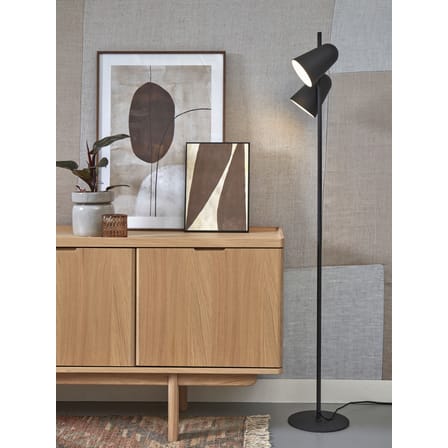 Lampadaire Salamanca métal noir / 2 spots orientables - It's about Romi