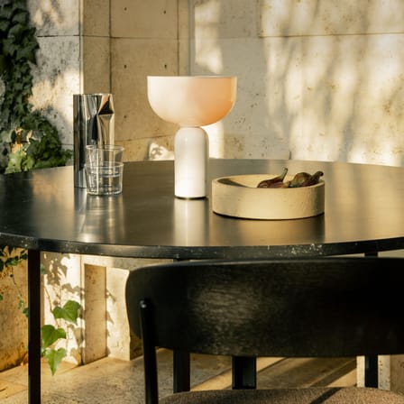 Lampe sans fil rechargeable Kizu LED marbre blanc / Base marbre - H 24 cm - NEW WORKS