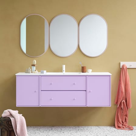 Miroir mural Colour Frame - Look bois beige / 46,8 x 69,6 cm - MONTANA