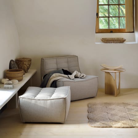 N701 Pouf textile beige / UK version - 70 x 70 cm - Ethnicraft