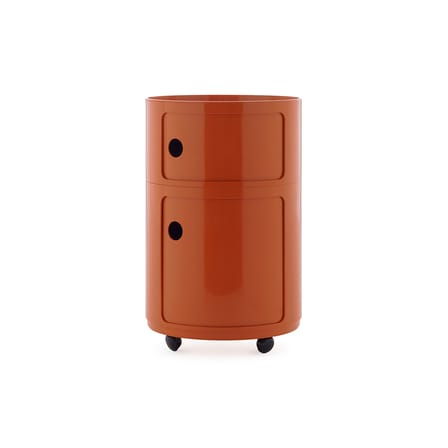 Portaoggetti Componibili New Big materiale plastico arancione / 2 Cassetti - Ø 42 x H 61,5 cm - Kartell
