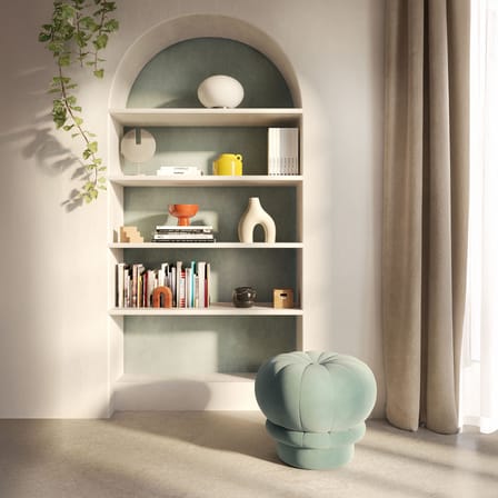 Pouf Claudie tissu vert / Velours - Hartô