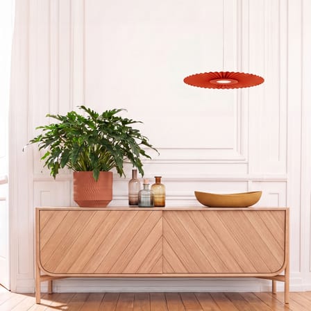 Sospensione Carmen tessuto arancione LED Small / Ø 50 cm - Hartô
