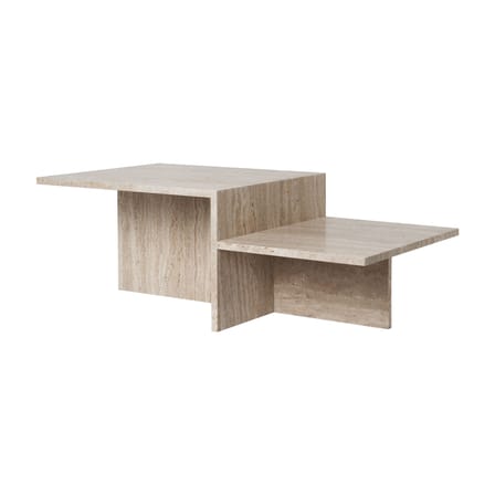 Table basse Distinct pierre beige / Travertin - 100 x 55 x H 35 cm - Ferm Living
