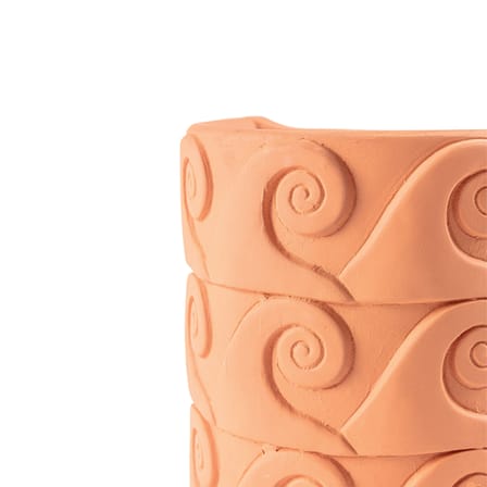 Vase mural Magna Graecia - Onde céramique orange / L 25 x H 25 cm - Terre cuite - Seletti
