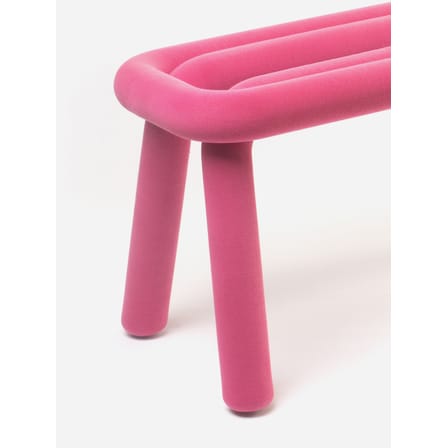 Banc rembourré Bold tissu rose / L 100 cm - Moustache