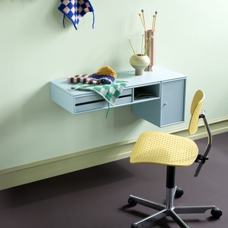 Bureau mural Bureau bois jaune / L 93.8 x Prof. 38 cm - MONTANA