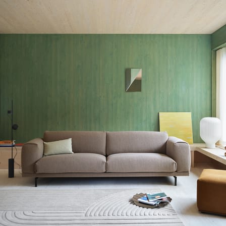 Canapé droit Rest tissu beige / 3 places - L 222 cm - Muuto
