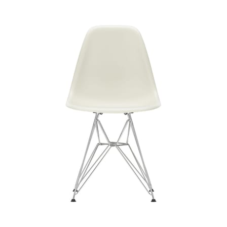 Chaise RE DSR - Eames Plastic Side Chair plastique gris / (1950) - Pieds chromés / Recyclé - Vitra